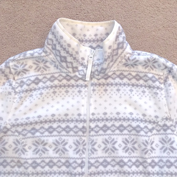 Made For Life Lightweight Zip Up Fleece Jacket Womens Medium White Grey Pockets - Picture 2 of 10